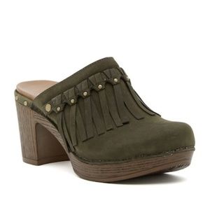 Dansko Deni Milled Nubuck Platform Mule